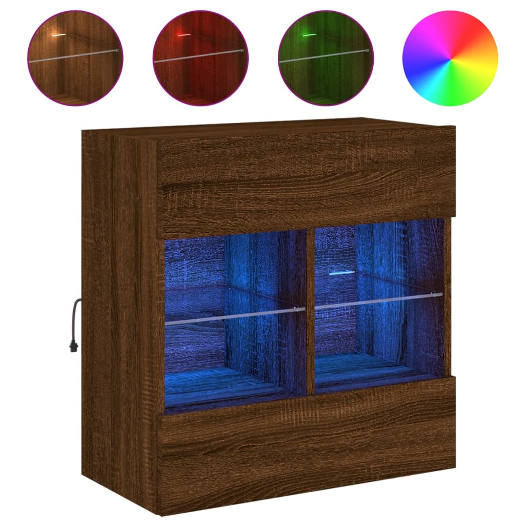 Tv-Seinäkaappi Led-Valoilla 58,5X30X60,5 Cm