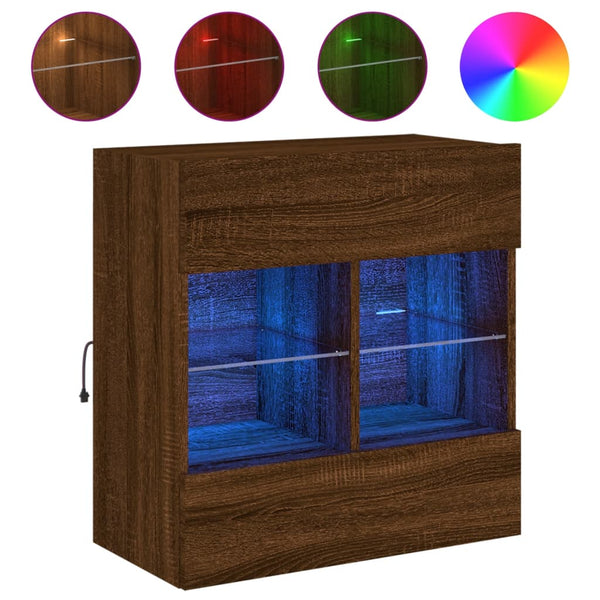 Tv-Seinäkaappi Led-Valoilla 58,5X30X60,5 Cm