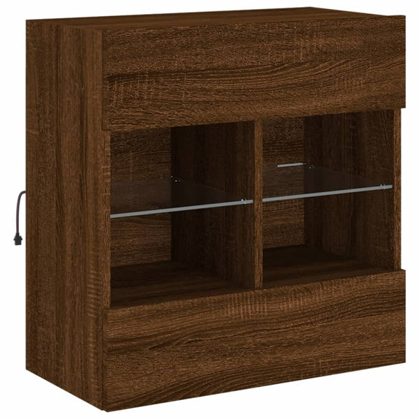 Tv-Seinäkaappi Led-Valoilla 58,5X30X60,5 Cm