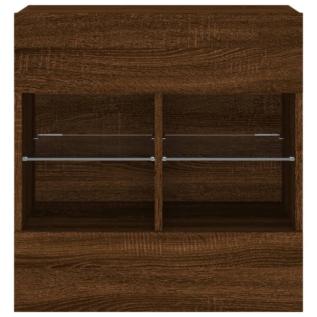 Tv-Seinäkaappi Led-Valoilla 58,5X30X60,5 Cm