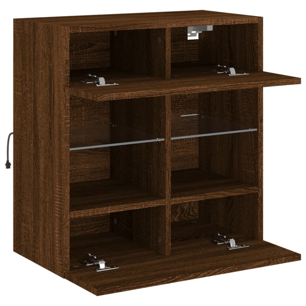 Tv-Seinäkaappi Led-Valoilla 58,5X30X60,5 Cm