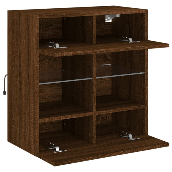 Tv-Seinäkaappi Led-Valoilla 58,5X30X60,5 Cm