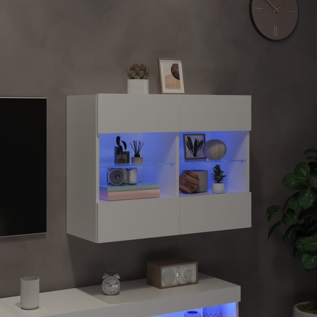 Tv-Seinäkaappi Led-Valoilla 78,5X30X60,5 Cm