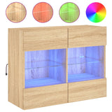 Tv-Seinäkaappi Led-Valoilla Sonoma-Tammi 78,5X30X60,5 Cm