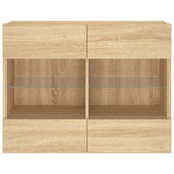 Tv-Seinäkaappi Led-Valoilla Sonoma-Tammi 78,5X30X60,5 Cm