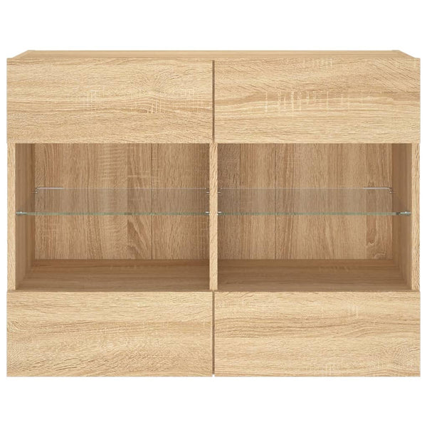 Tv-Seinäkaappi Led-Valoilla Sonoma-Tammi 78,5X30X60,5 Cm