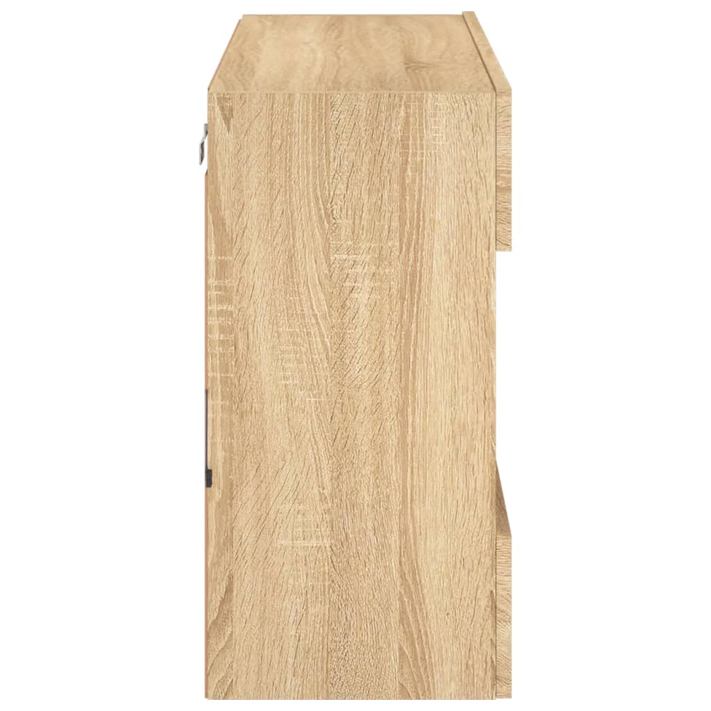 Tv-Seinäkaappi Led-Valoilla Sonoma-Tammi 78,5X30X60,5 Cm