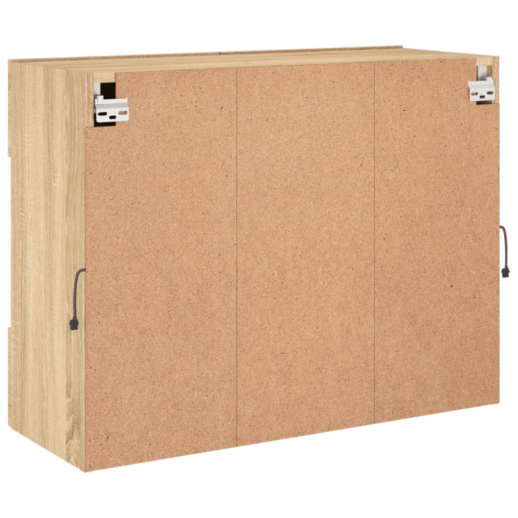 Tv-Seinäkaappi Led-Valoilla Sonoma-Tammi 78,5X30X60,5 Cm