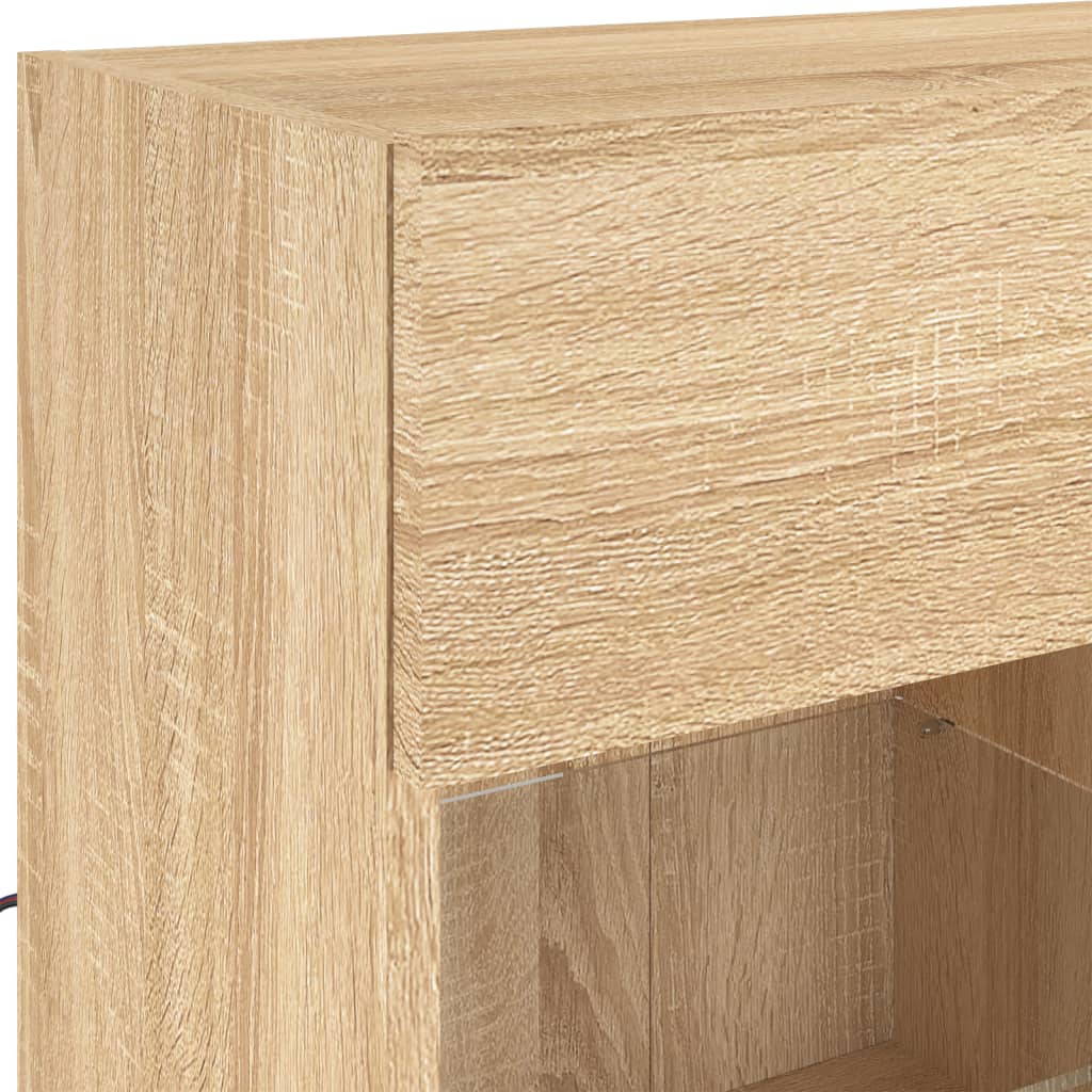 Tv-Seinäkaappi Led-Valoilla Sonoma-Tammi 78,5X30X60,5 Cm