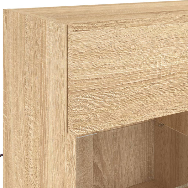 Tv-Seinäkaappi Led-Valoilla Sonoma-Tammi 78,5X30X60,5 Cm