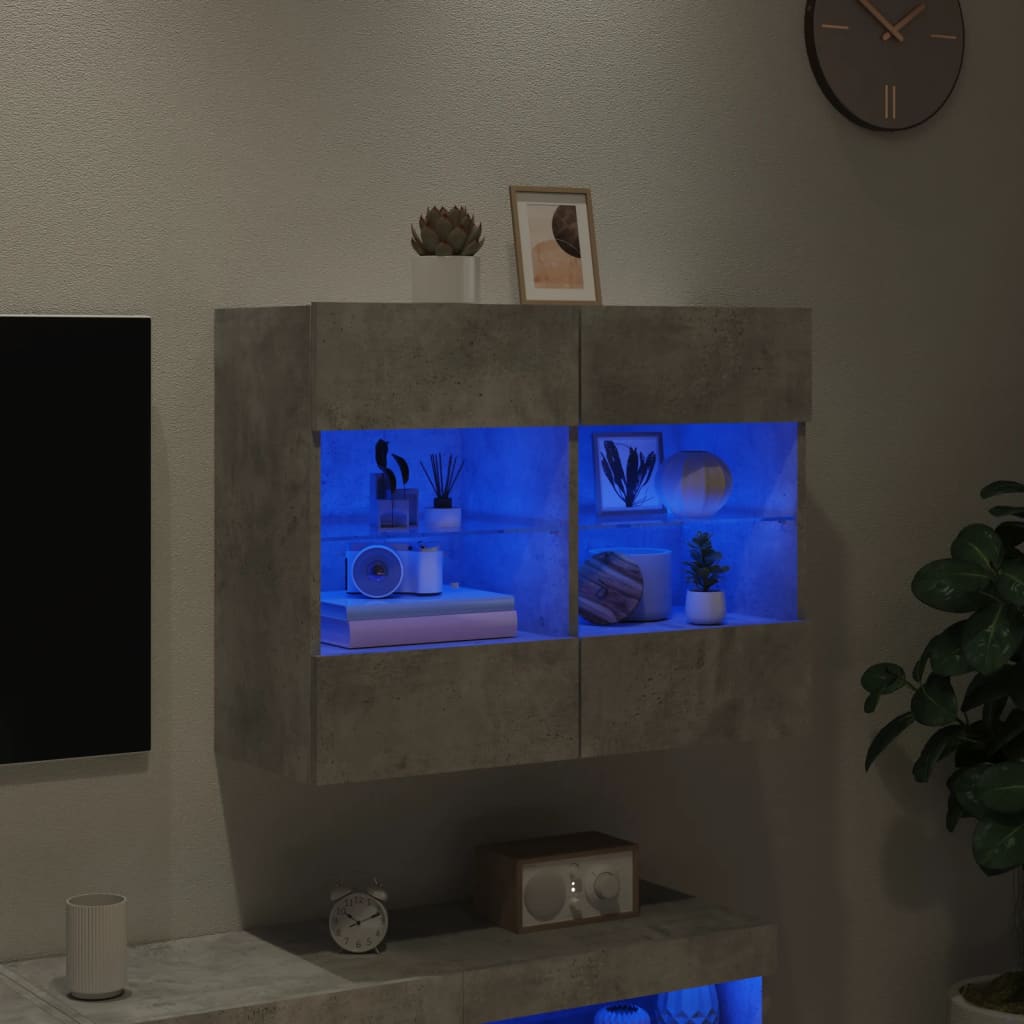 Tv-Seinäkaappi Led-Valoilla 78,5X30X60,5 Cm