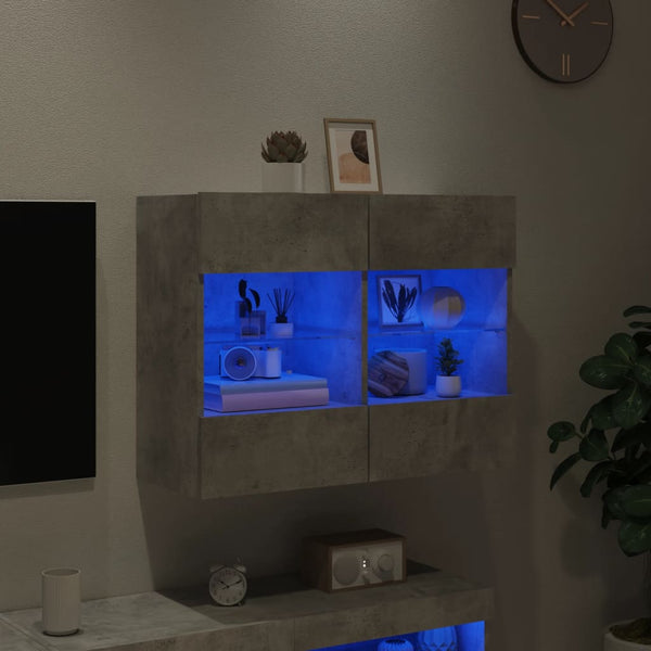 Tv-Seinäkaappi Led-Valoilla 78,5X30X60,5 Cm