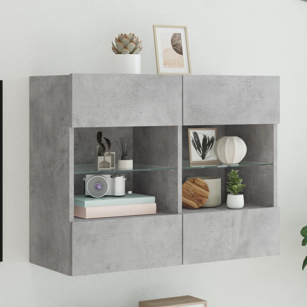 Tv-Seinäkaappi Led-Valoilla 78,5X30X60,5 Cm