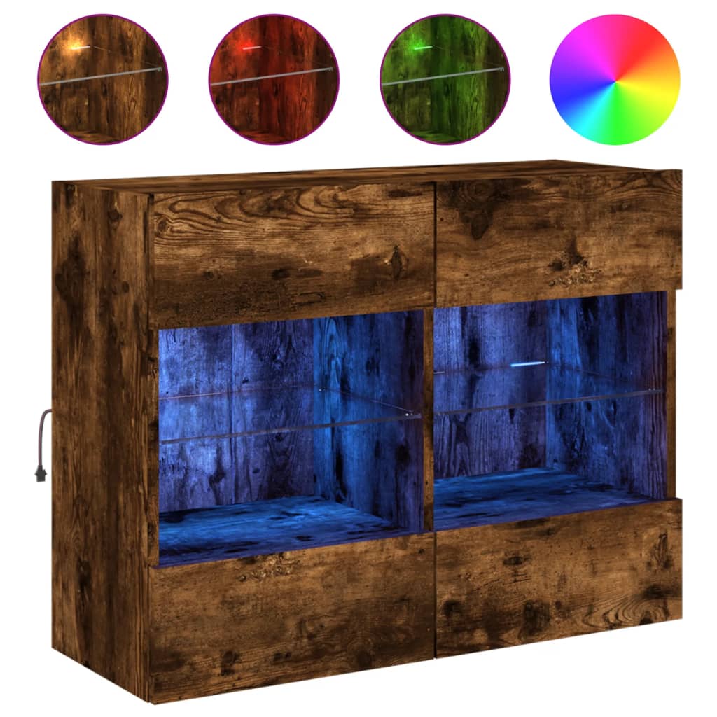 Tv-Seinäkaappi Led-Valoilla 78,5X30X60,5 Cm