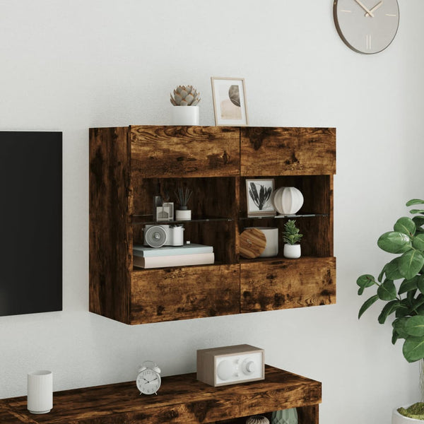 Tv-Seinäkaappi Led-Valoilla 78,5X30X60,5 Cm