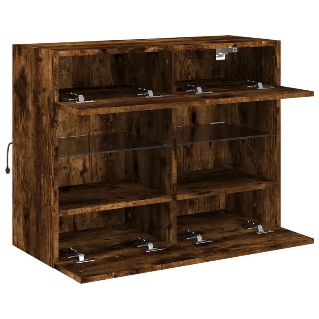Tv-Seinäkaappi Led-Valoilla 78,5X30X60,5 Cm
