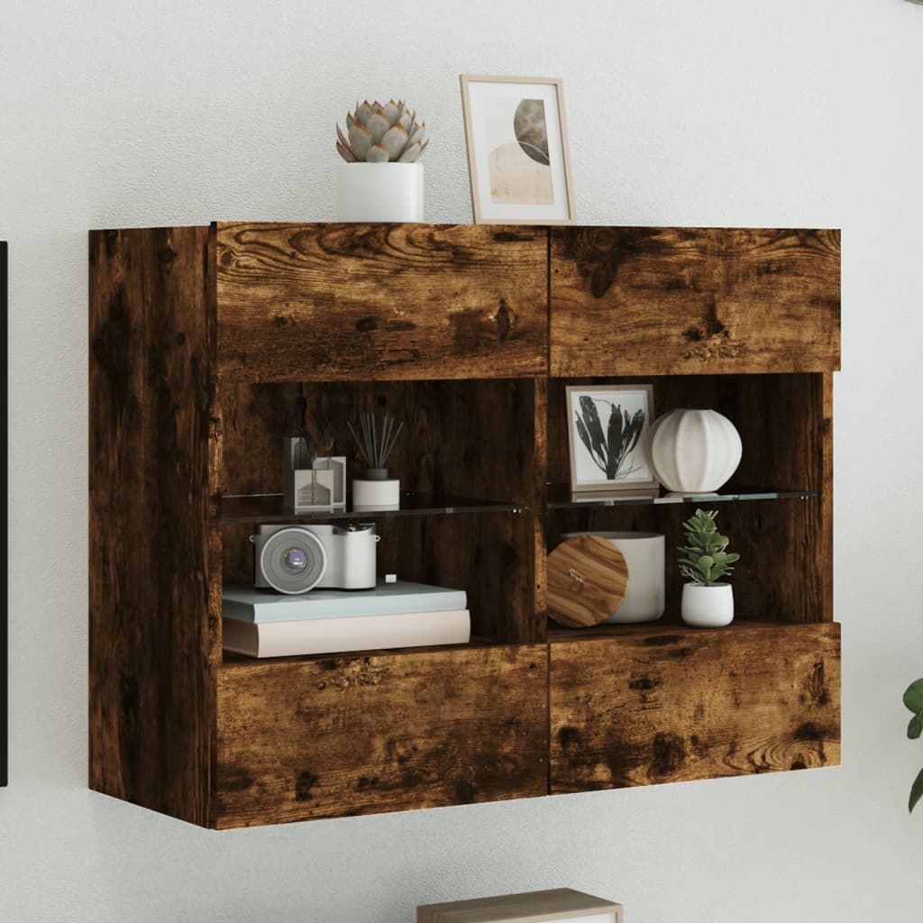 Tv-Seinäkaappi Led-Valoilla 78,5X30X60,5 Cm
