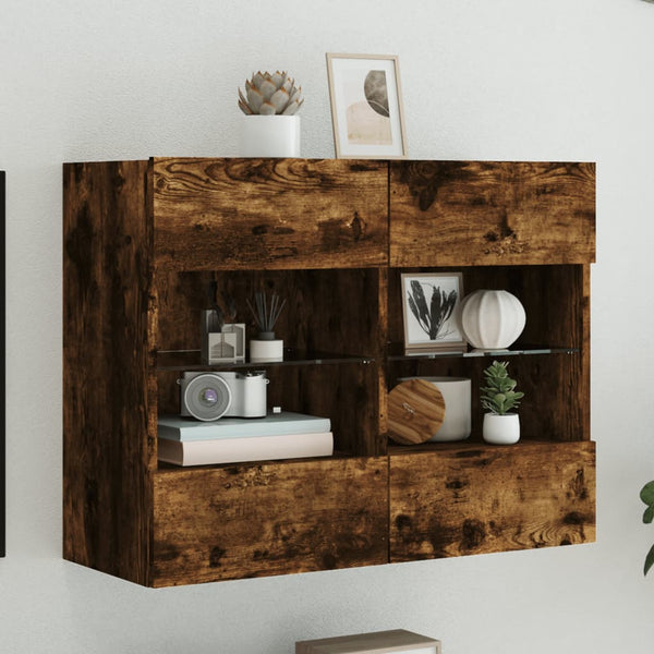 Tv-Seinäkaappi Led-Valoilla 78,5X30X60,5 Cm