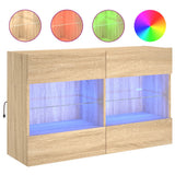 Tv-Seinäkaappi Led-Valoilla Sonoma-Tammi 98,5X30X60,5 Cm