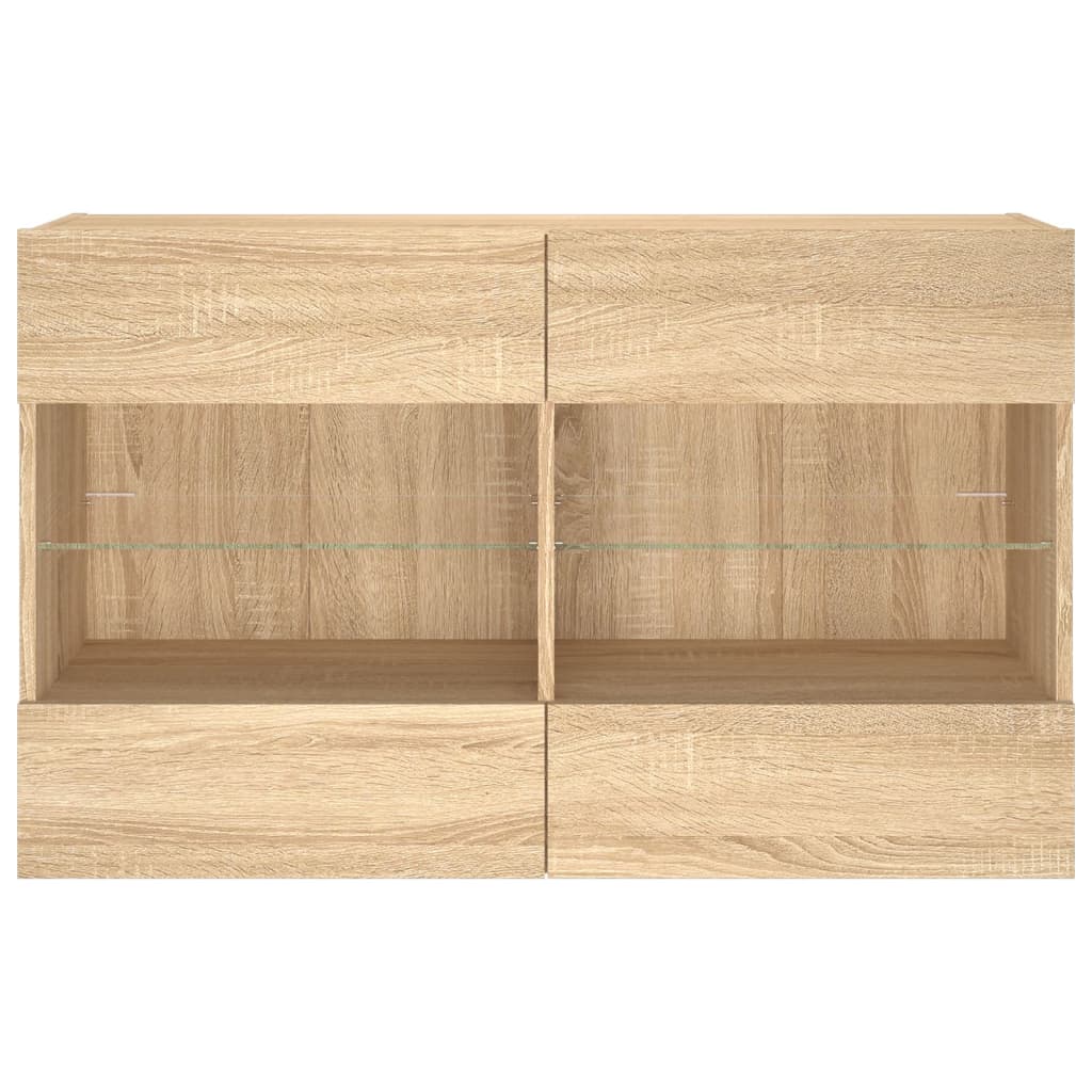 Tv-Seinäkaappi Led-Valoilla Sonoma-Tammi 98,5X30X60,5 Cm