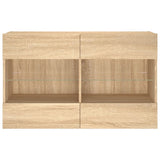 Tv-Seinäkaappi Led-Valoilla Sonoma-Tammi 98,5X30X60,5 Cm