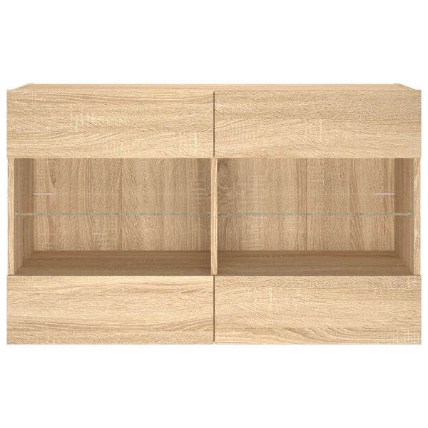 Tv-Seinäkaappi Led-Valoilla Sonoma-Tammi 98,5X30X60,5 Cm