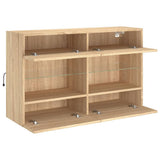 Tv-Seinäkaappi Led-Valoilla Sonoma-Tammi 98,5X30X60,5 Cm