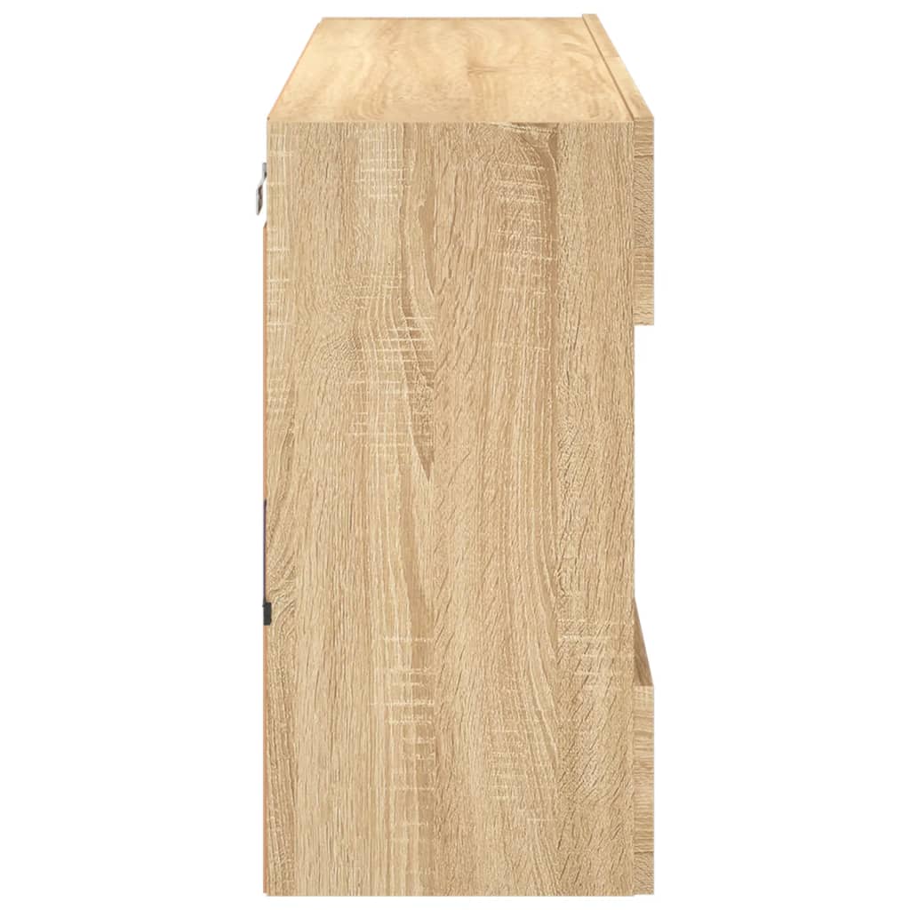 Tv-Seinäkaappi Led-Valoilla Sonoma-Tammi 98,5X30X60,5 Cm