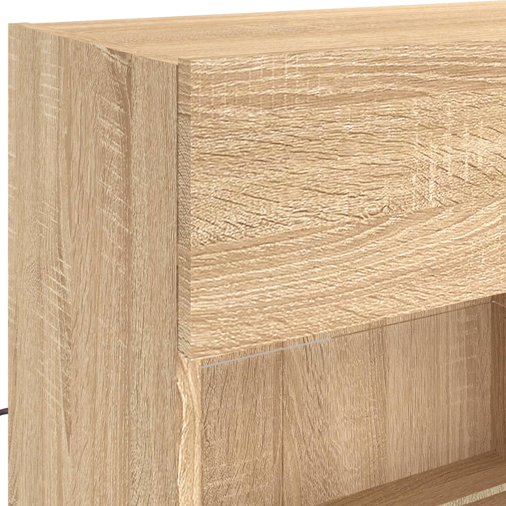 Tv-Seinäkaappi Led-Valoilla Sonoma-Tammi 98,5X30X60,5 Cm