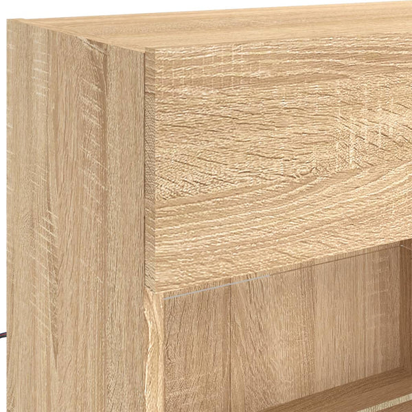 Tv-Seinäkaappi Led-Valoilla Sonoma-Tammi 98,5X30X60,5 Cm