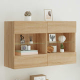 Tv-Seinäkaappi Led-Valoilla Sonoma-Tammi 98,5X30X60,5 Cm