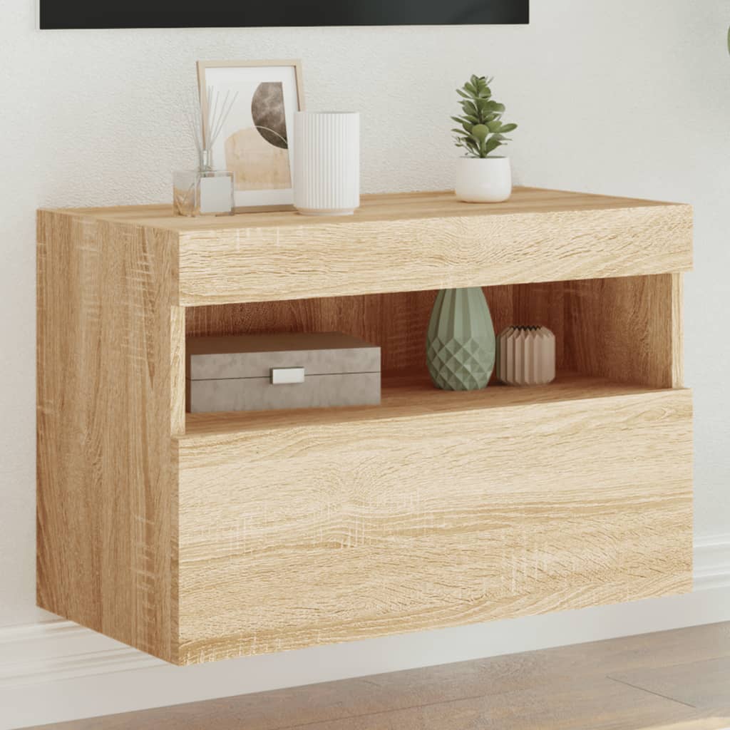 Tv-Seinäkaapit Led-Valoilla 2 Kpl 60X30X40 Cm