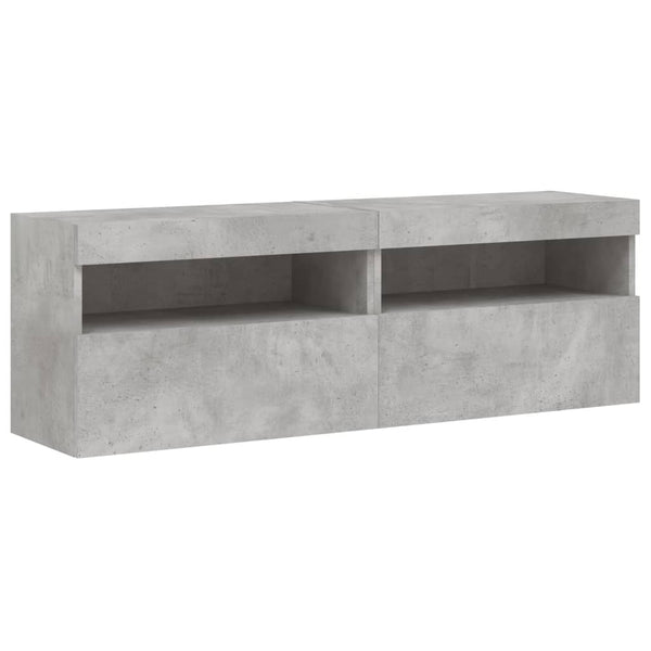 Tv-Seinäkaapit Led-Valoilla 2 Kpl 60X30X40 Cm