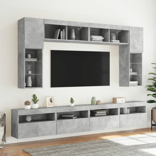 Tv-Seinäkaapit Led-Valoilla 2 Kpl 60X30X40 Cm