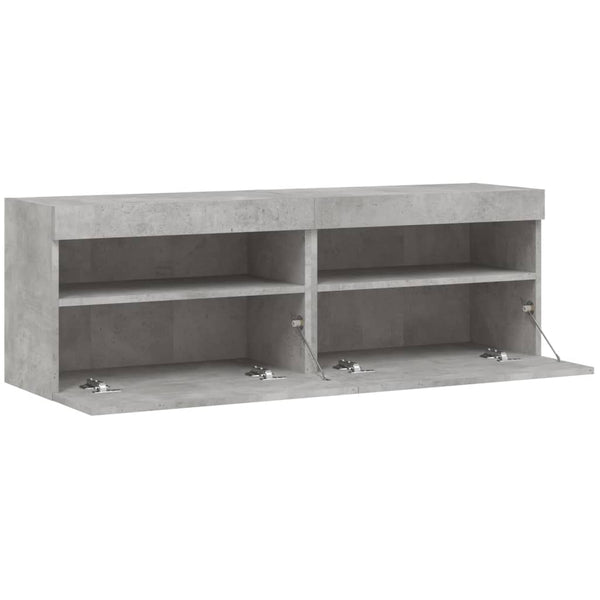 Tv-Seinäkaapit Led-Valoilla 2 Kpl 60X30X40 Cm