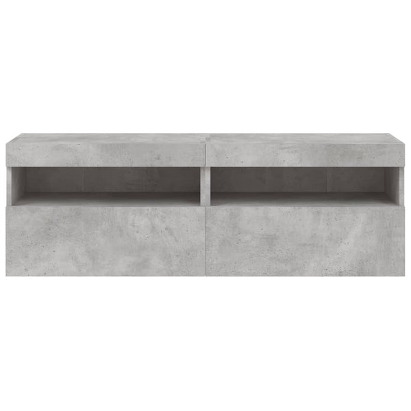 Tv-Seinäkaapit Led-Valoilla 2 Kpl 60X30X40 Cm