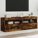 Tv-Seinäkaapit Led-Valoilla 2 Kpl 60X30X40 Cm