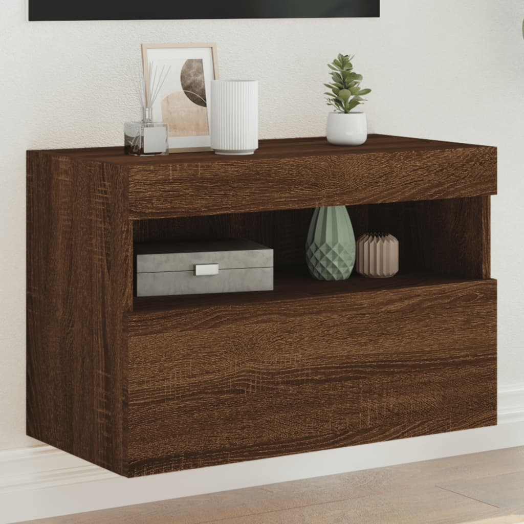 Tv-Seinäkaapit Led-Valoilla 2 Kpl 60X30X40 Cm