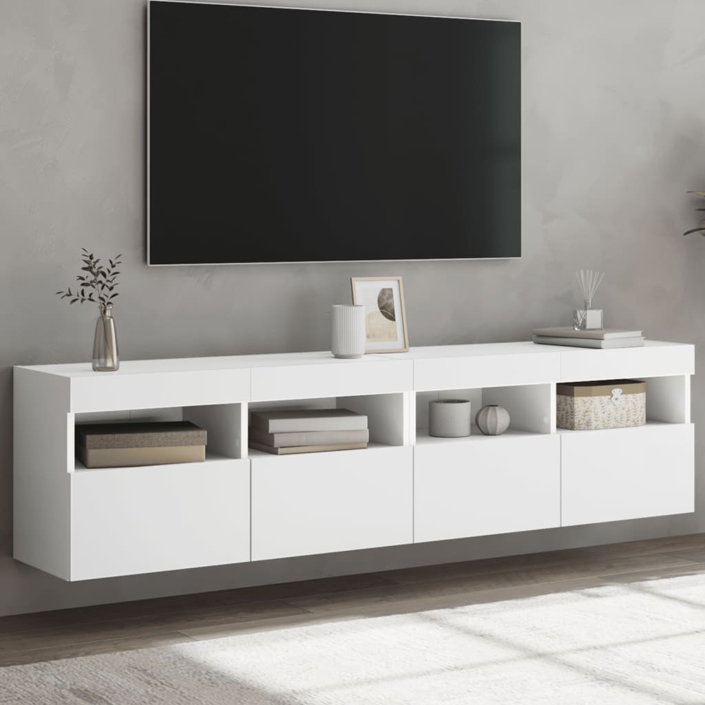 Tv-Seinäkaapit Led-Valoilla 2 Kpl 60X30X40 Cm