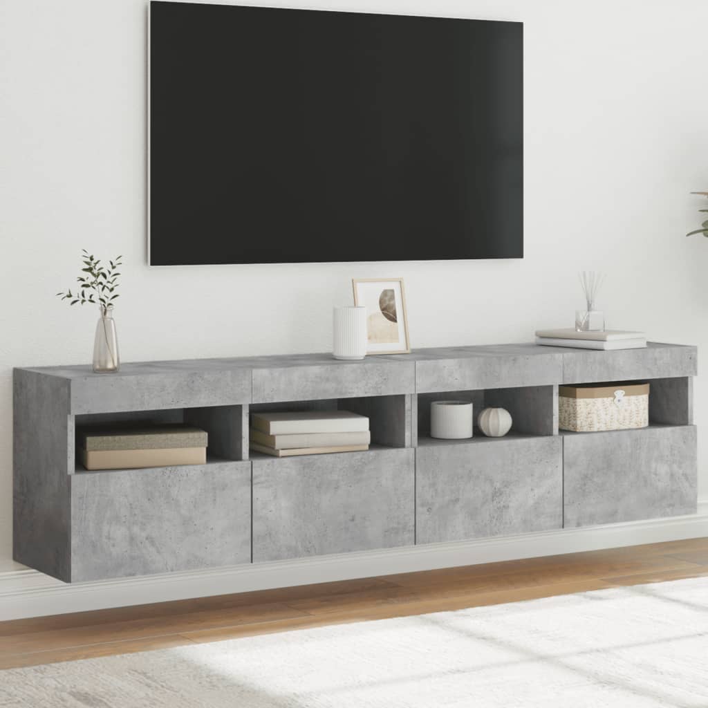 Tv-Seinäkaapit Led-Valoilla 2 Kpl 60X30X40 Cm