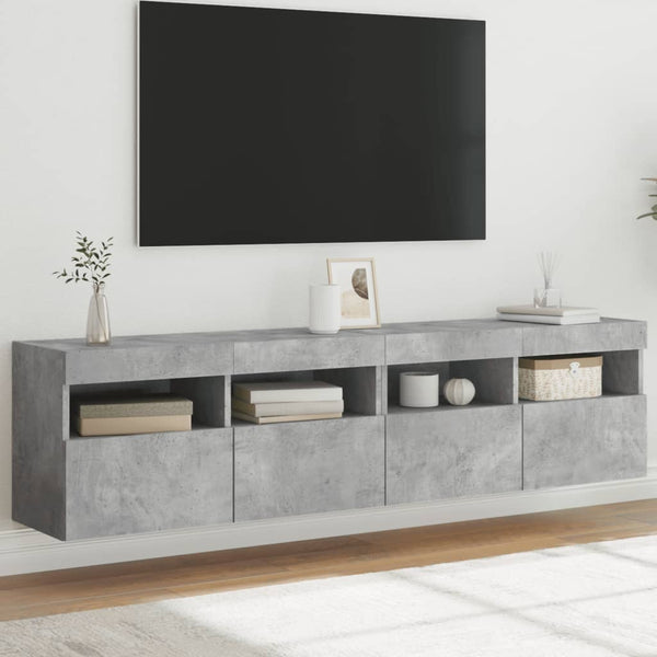 Tv-Seinäkaapit Led-Valoilla 2 Kpl 60X30X40 Cm