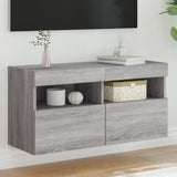 Tv-Seinäkaapit Led-Valoilla 2 Kpl 60X30X40 Cm