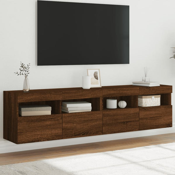 Tv-Seinäkaapit Led-Valoilla 2 Kpl 60X30X40 Cm