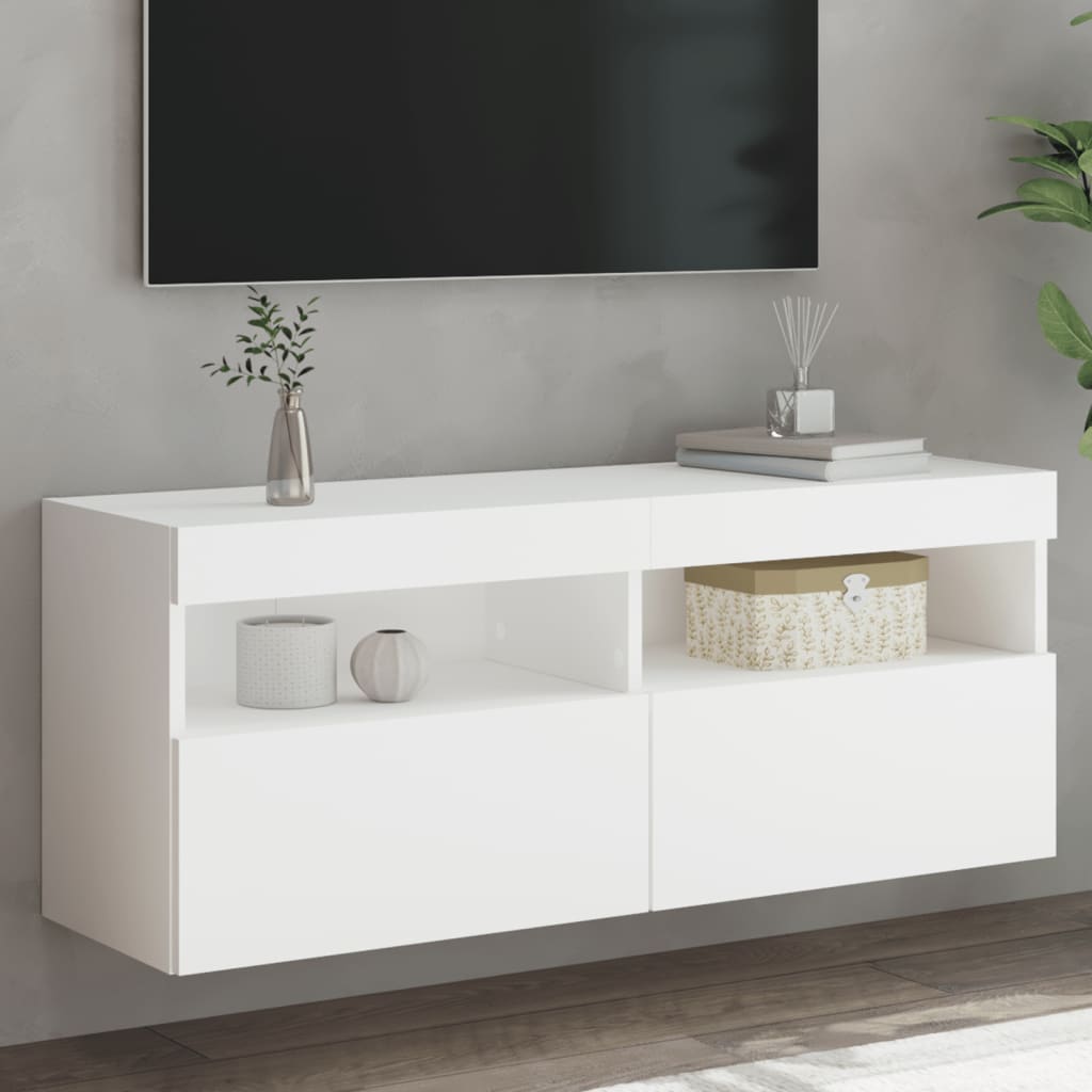 Tv-Seinäkaapit Led-Valoilla 2 Kpl 60X30X40 Cm