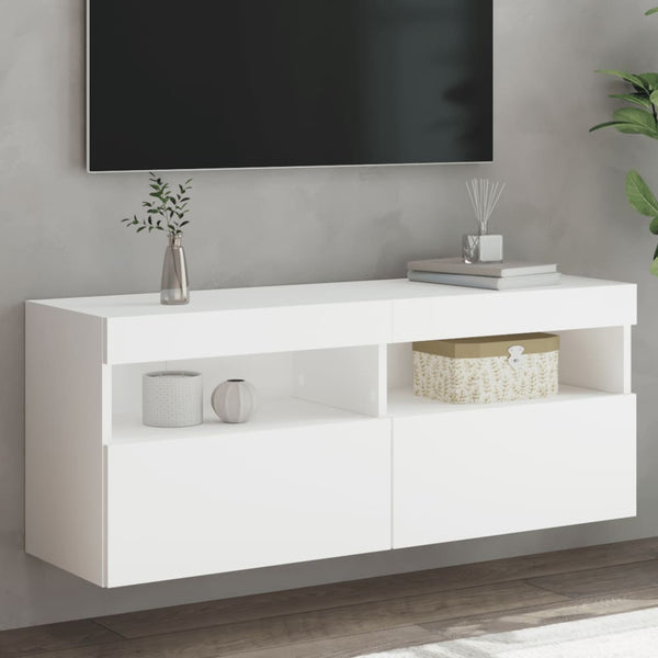Tv-Seinäkaapit Led-Valoilla 2 Kpl 60X30X40 Cm