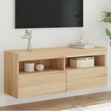 Tv-Seinäkaapit Led-Valoilla 2 Kpl 60X30X40 Cm
