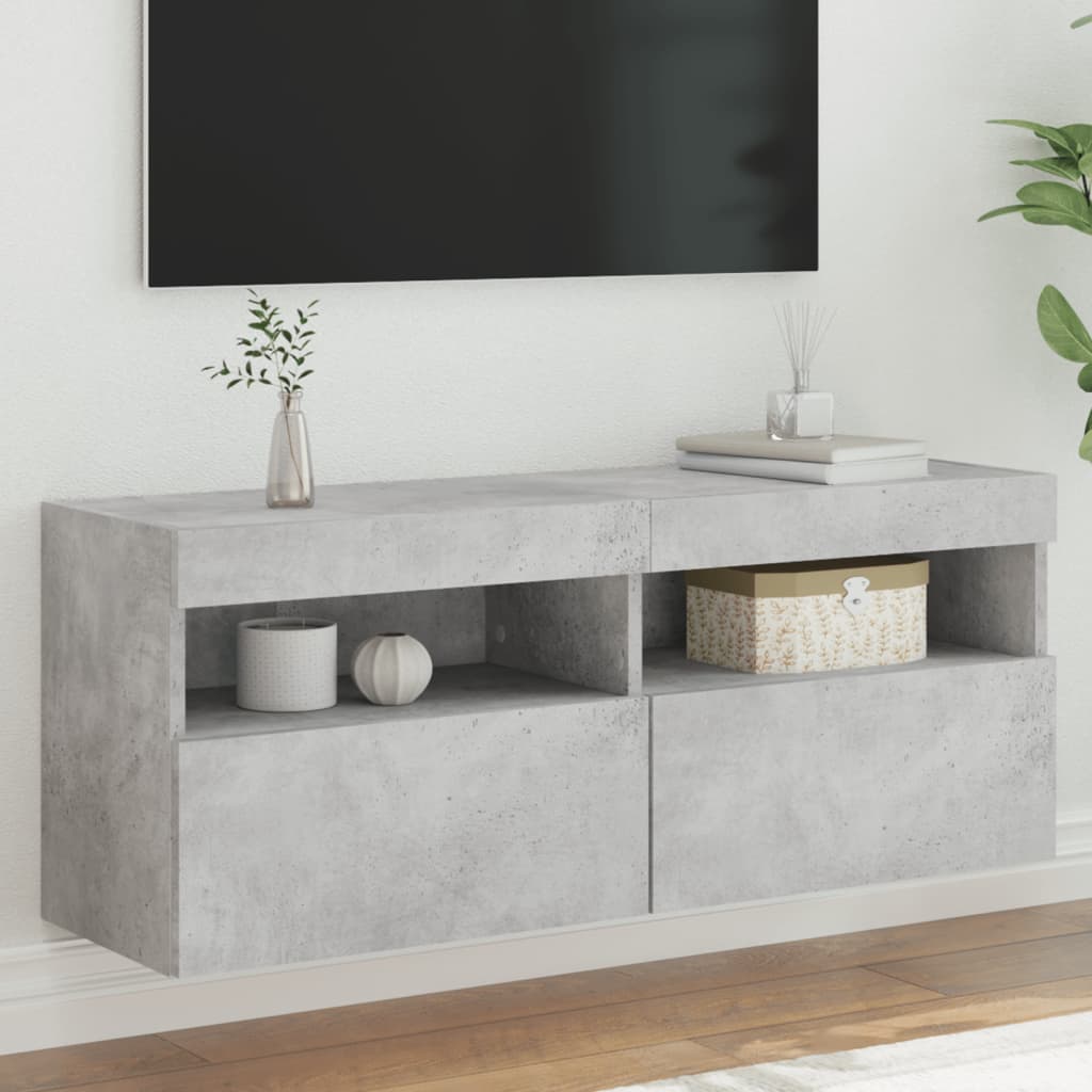 Tv-Seinäkaapit Led-Valoilla 2 Kpl 60X30X40 Cm