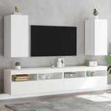 Tv-Seinäkaapit Led-Valoilla 2 Kpl