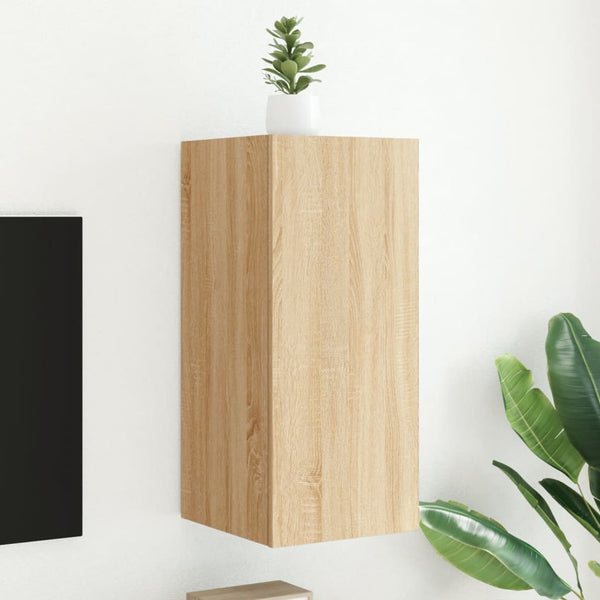 Tv-Seinäkaapit Led-Valoilla 2 Kpl