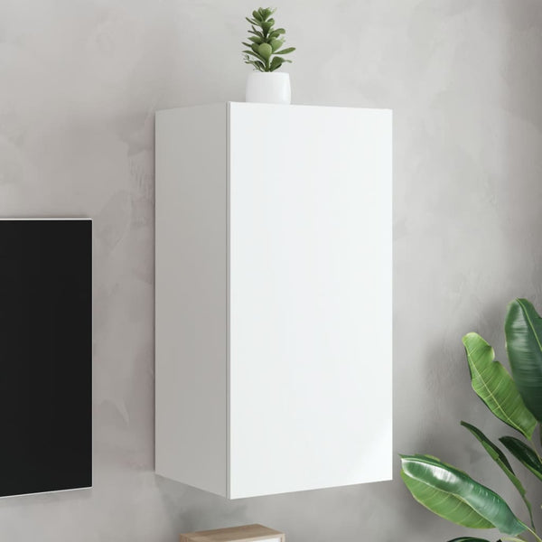 Tv-Seinäkaapit Led-Valoilla 2 Kpl
